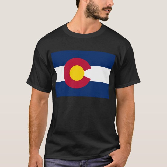 Camiseta Colorado: A Bandeira do Estado Centenário dos EUA (Frente)