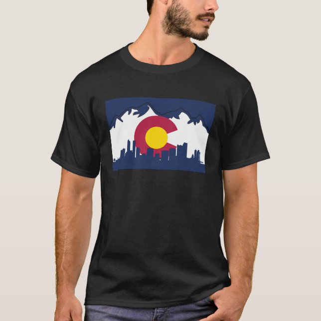 Camiseta Colorado and Denver Skyline (Frente)