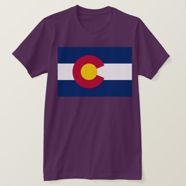 Camiseta Colorado: Bandeira do Estado do Centenário dos EUA (Frente do Design)