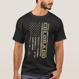 Camiseta Colorado Deer Hunter Vintage Deer Hunting Camo EUA