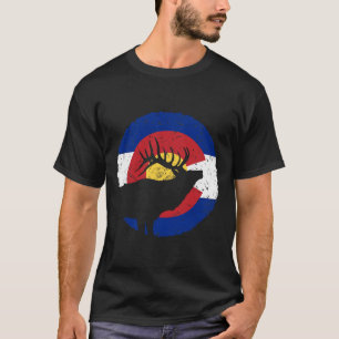 Camiseta Colorado Elk Hunting T Shirt Co-State Flag Hunter
