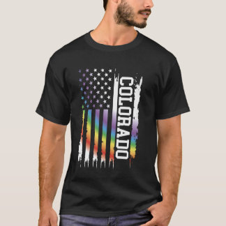 Camiseta Colorado Estados Unidos aflita o arco-íris com o U