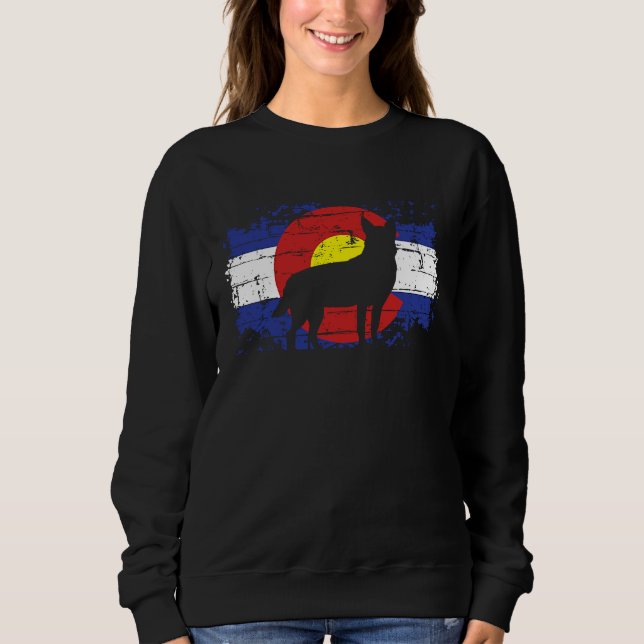 Camiseta Colorado Flag Australian Cattle Dog Red Blue Heele (Frente)
