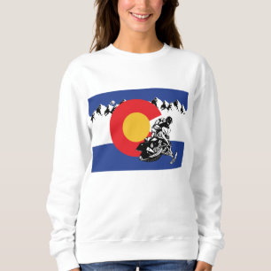 Camiseta Colorado Flag com um Legal Snowmobiler