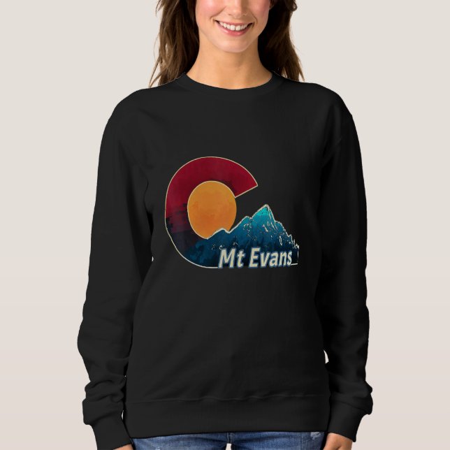 Camiseta Colorado Flag E Mountain Styled Mount Evans (Frente)