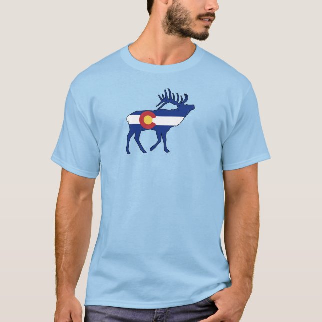 Camiseta Colorado Flag Elk (Frente)