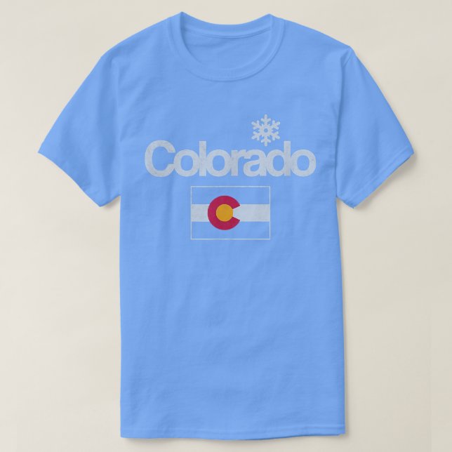 Camiseta Colorado Flag Snow (Frente do Design)