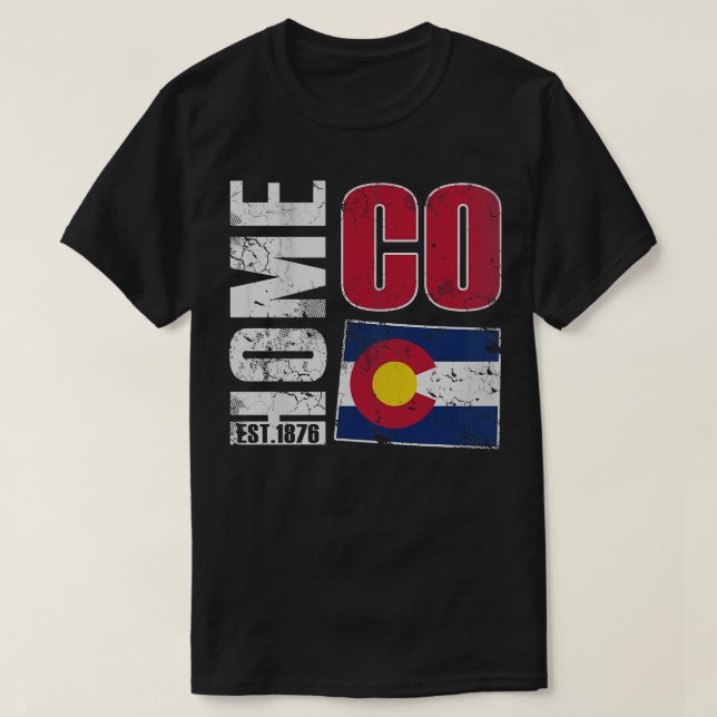 Camiseta Colorado Home CO 1876 State Flag (Frente do Design)