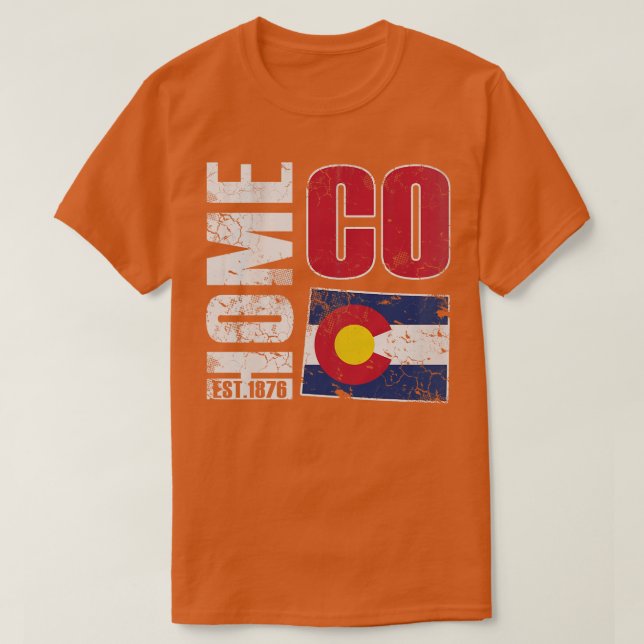 Camiseta Colorado Home CO 1876 State Flag (Frente do Design)