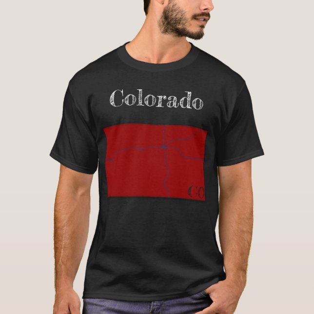 Camiseta Colorado InterStates [Berry Red Design] (Frente)