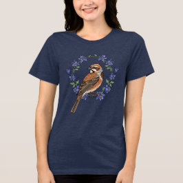 Camiseta Colorado Lark Bunting Bird Surrounded By Columbine