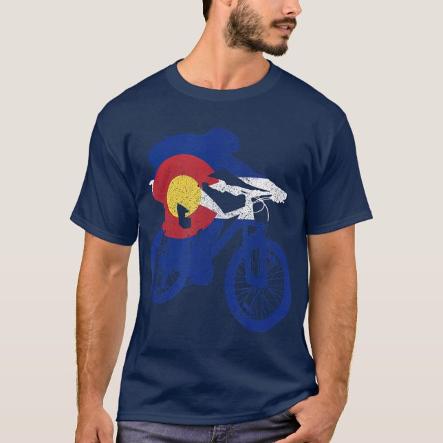 Camiseta Colorado Mountain Bike MTB Flag Mountain (Frente)