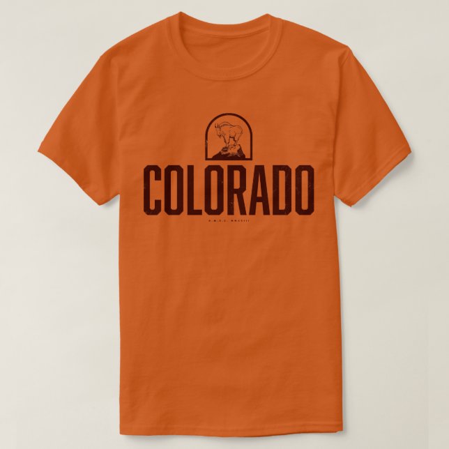 Camiseta Colorado Mountain Goat Brown (Frente do Design)