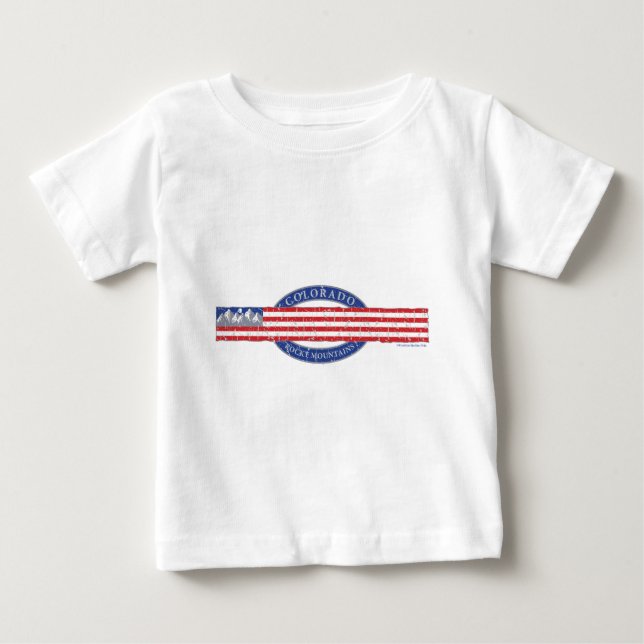 Camiseta Colorado Mountain USA Flag (Frente)