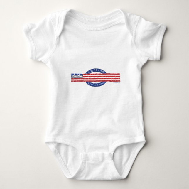 Camiseta Colorado Mountain USA Flag (Frente)