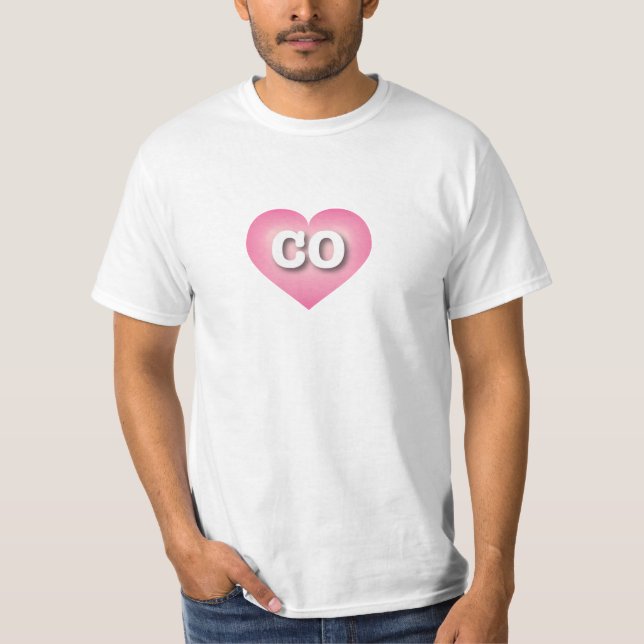 Camiseta Colorado Pink Fade Heart - Eu amo CO (Frente)