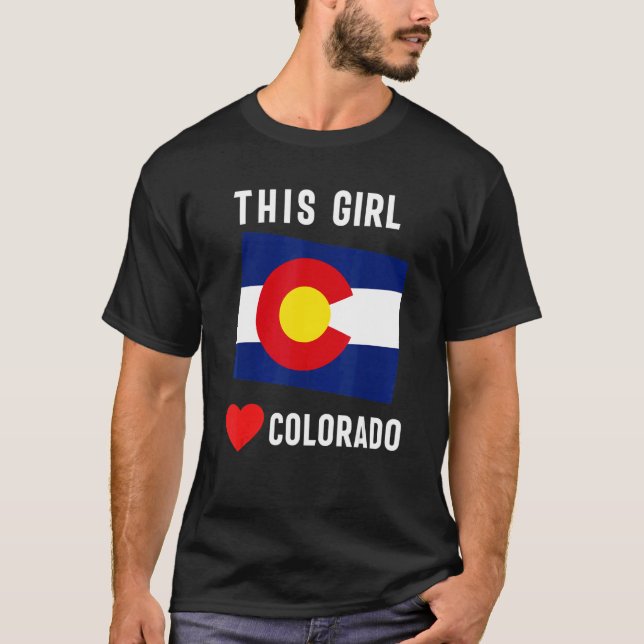 Camiseta Colorado State Denver Flag Souvenir Mountain Vinta (Frente)