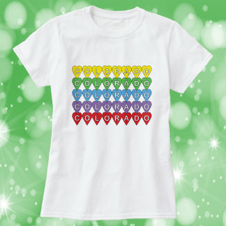 Camiseta Colorado State Hearts Rainbow