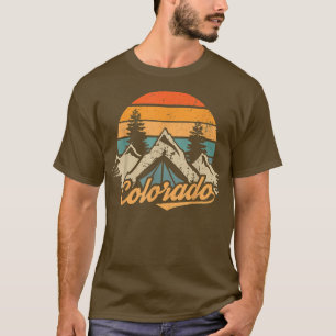 Camiseta Colorado Tee Retro Vintage Montanhas Nature Hiking