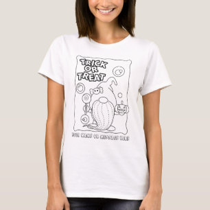 Camiseta Colore seu próprio Gnomo do Dia das Bruxas com cam