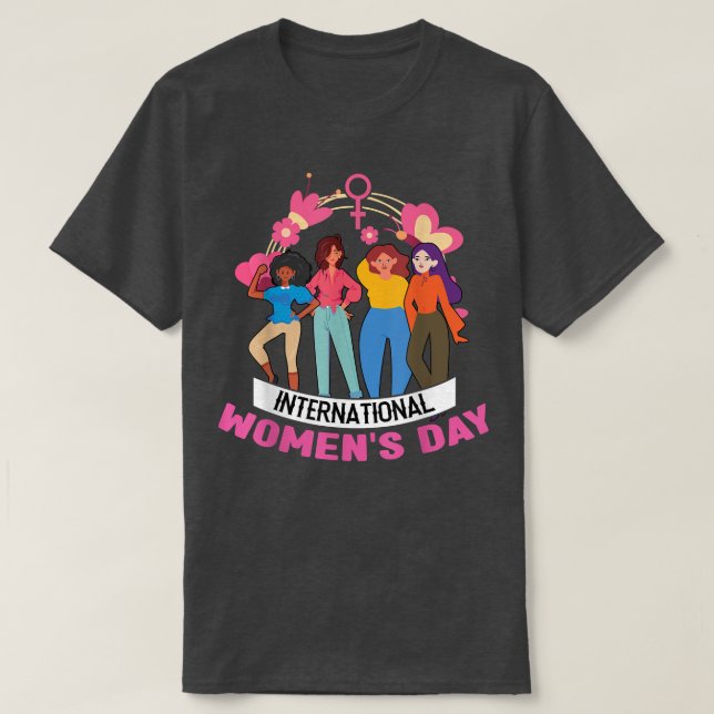 Camiseta Colores Diversidade de Unidade Feminismo Internaci (Frente do Design)