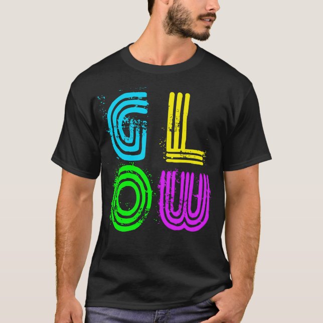 Camiseta Colores Neon Brilhantes Letras Grandes com Disco R (Frente)