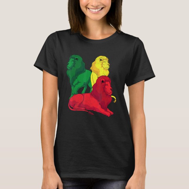 Camiseta Colorful Animal King Zoo Animal Africa Safari Lion (Frente)