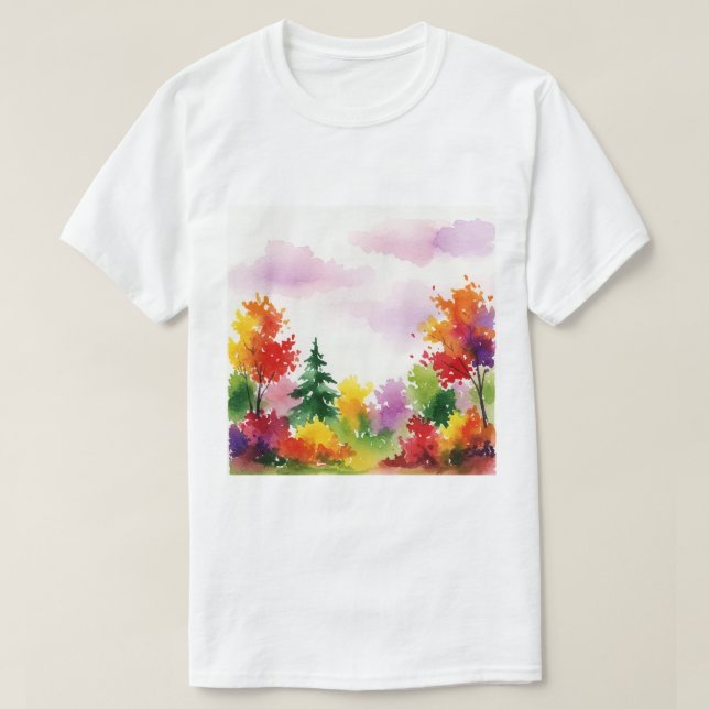 Camiseta Colorful autumn scene (Frente do Design)