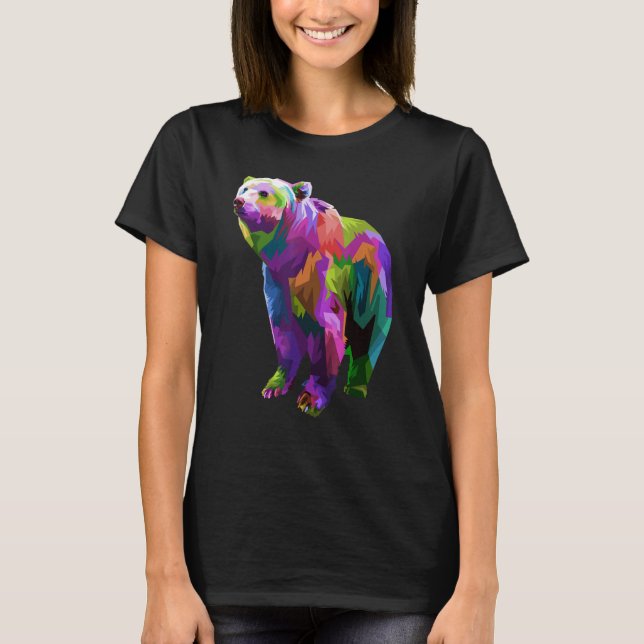 Camiseta Colorful Bear Art Graphic (Frente)