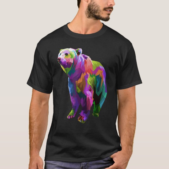 Camiseta Colorful Bear Art Graphic (Frente)
