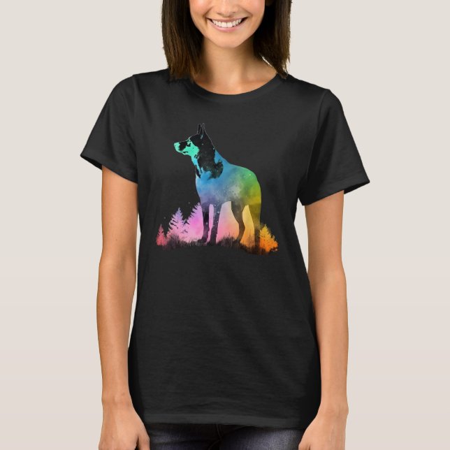 Camiseta Colorful Blue Heeler Nature Australian Cattle Dog  (Frente)