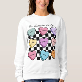 Camiseta Colorful Candy Valentine's Black Hair Sweatshirt