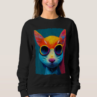 Camiseta Colorful Cat With Glasses