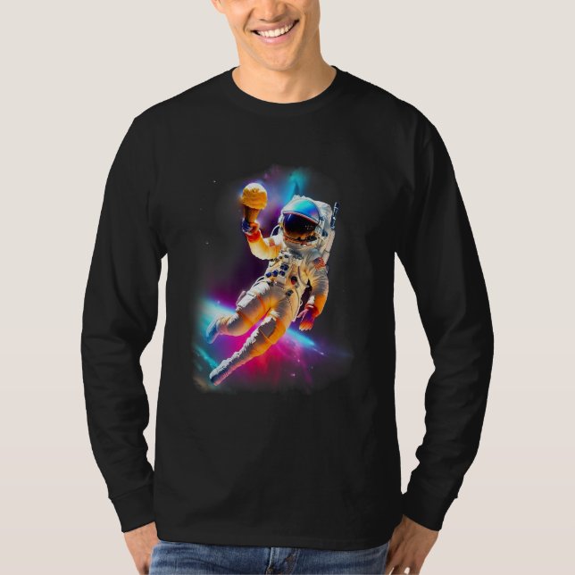 Camiseta Colorful Cosmic Ice Cream Astronaut (Frente)