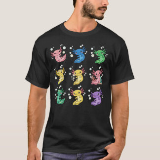Camiseta Colorful Cute Axolotl Pattern Art