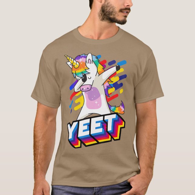 Camiseta Colorful Dabbing Dancing Unicorn Celebration (Frente)