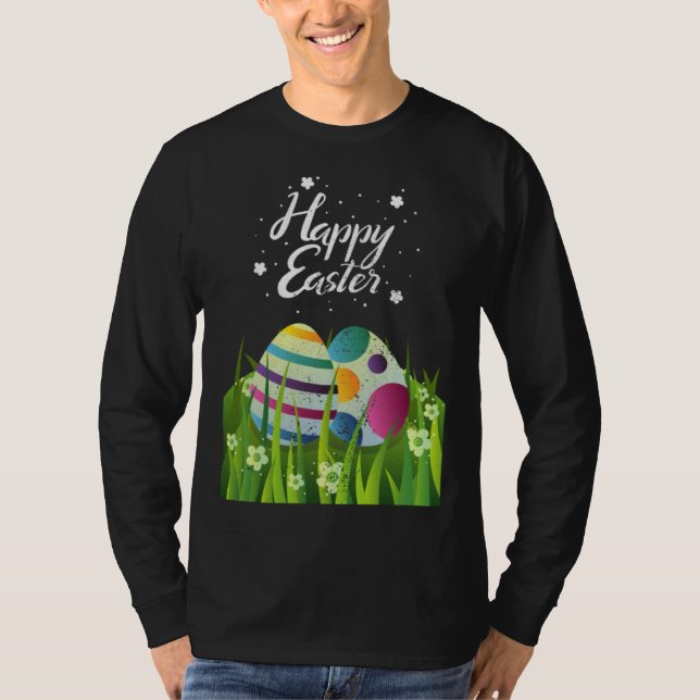 Camiseta Colorful Easter Egg Hunting  Easter Day Holiday (Frente)