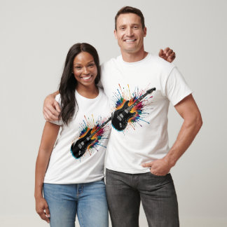 Camiseta "Colorful Electric Guitar Burst Tee for Music Love
