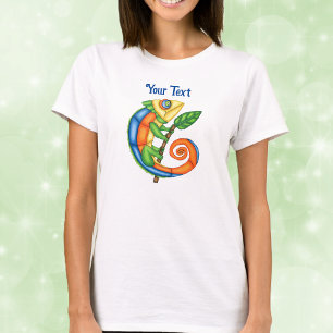 Camiseta Colorful Fantasy Lizard Leaf no Branch