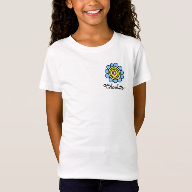 Camiseta Colorful Flower Doodle Personalized (Frente)