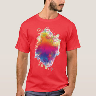Camiseta Colorful flower illustration with rainbow friends