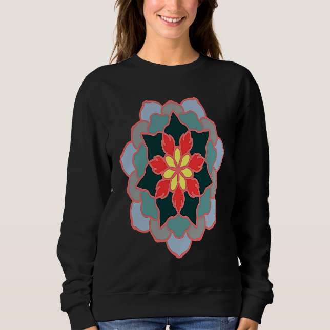 Camiseta Colorful flower mandala  flower emblem (Frente)
