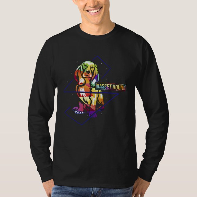 Camiseta Colorful France Basset Hound Bloodhound (Frente)