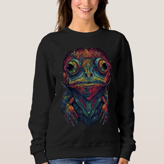 Camiseta Colorful Frog Psychedelic Trippy Hippie Men Women  (Frente)