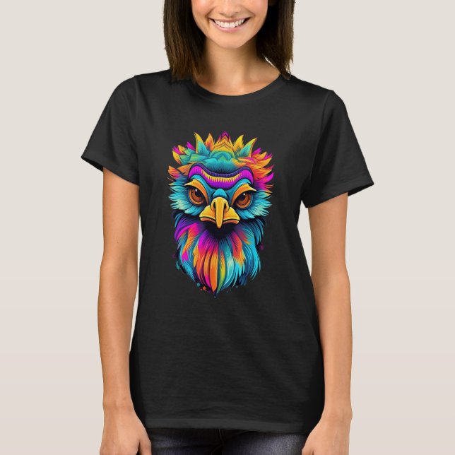 Camiseta Colorful Geometric Emu Bird   Pop Animal (Frente)