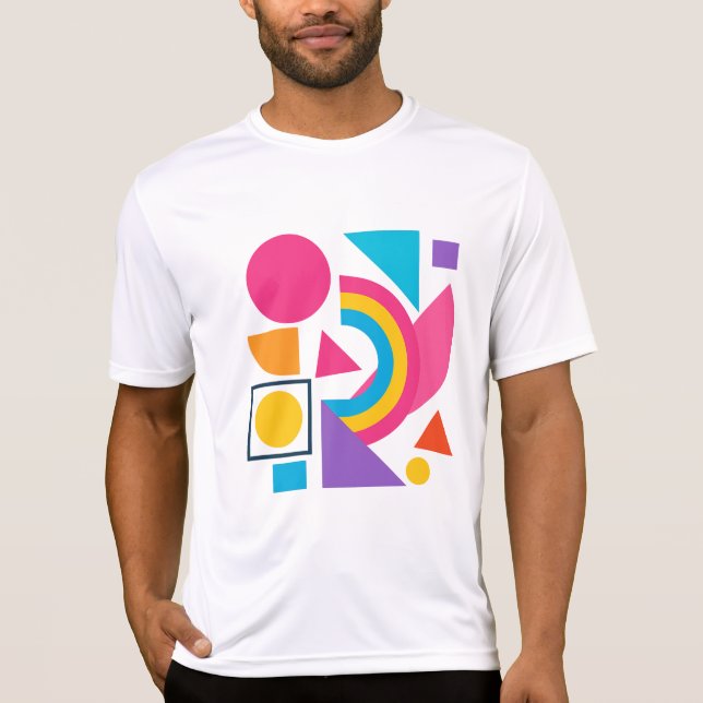 Camiseta Colorful Geometric Shapes – Abstract Modern Design (Frente)
