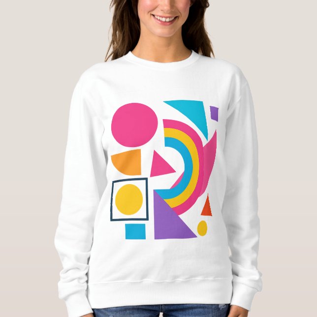 Camiseta Colorful Geometric Shapes – Abstract Modern Design (Frente)