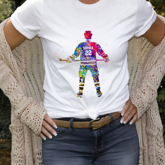 Camiseta Colorful Hockey Player (Criador carregado)