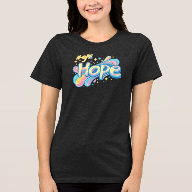 Camiseta Colorful Hope Graffiti - Y2K Sparkle Aesthetic (Frente)