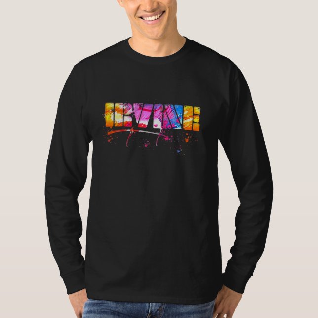 Camiseta Colorful Irvine Lettering  Watercolor Irvine (Frente)